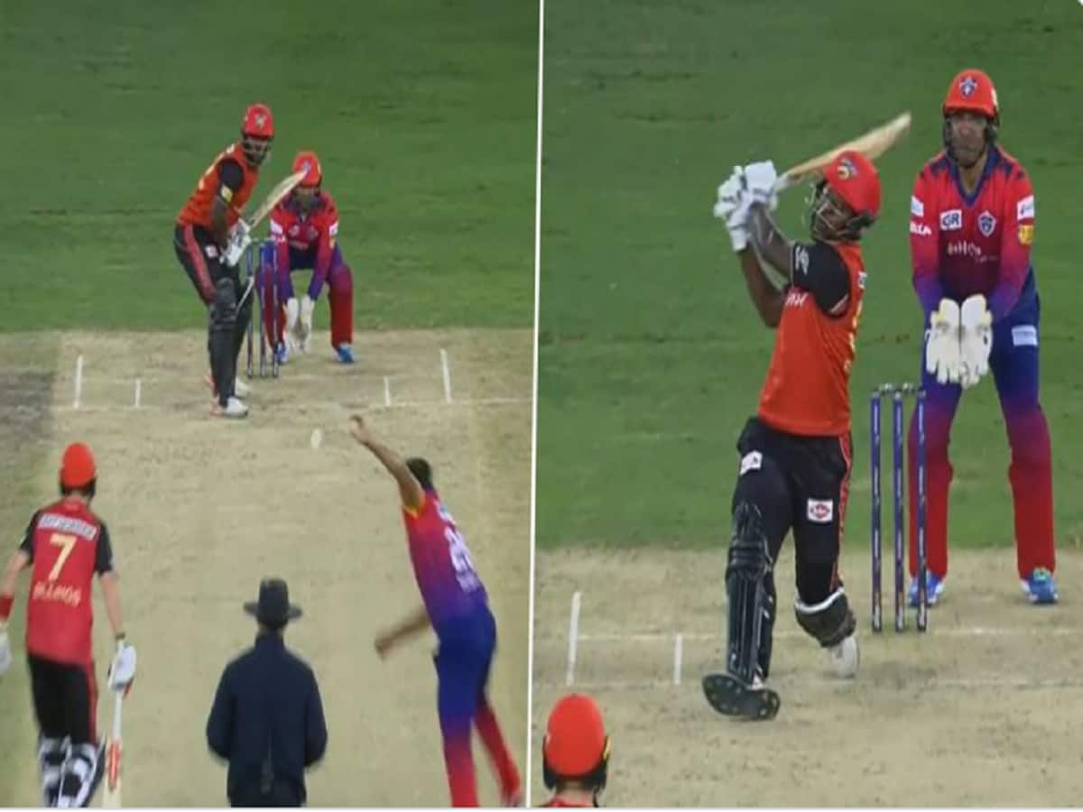 VIDEO: युसूफ पठान की रदरफोर्ड ने की जमकर धुनाई, 1 ओवर में ठोक डाले लगातार 5 छक्के